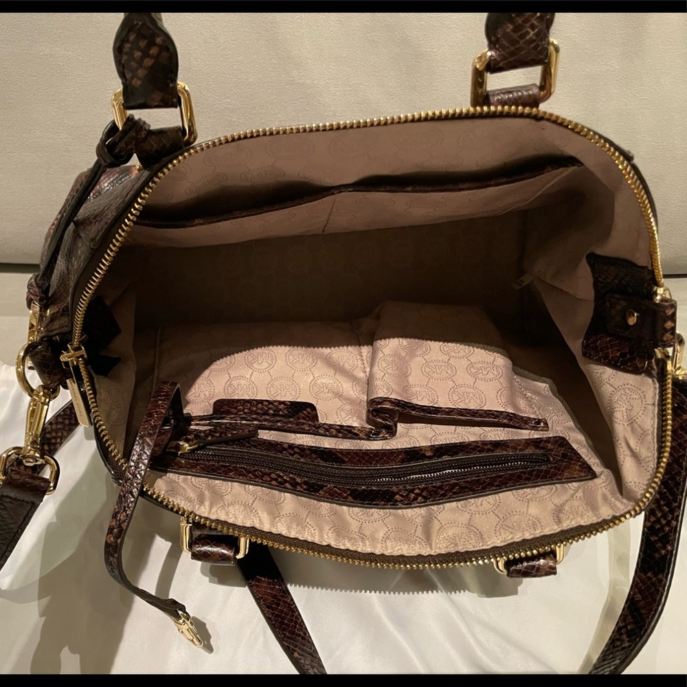 Michael Kors Large Bedford Top Zip Python Embosse… - image 4